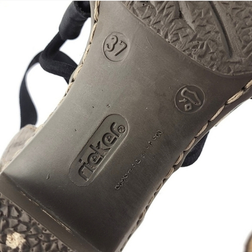Reiker Women's Slingback Heeled Sandals Black Snake Print Lightweight Comfort 37 - Picture 15 of 16